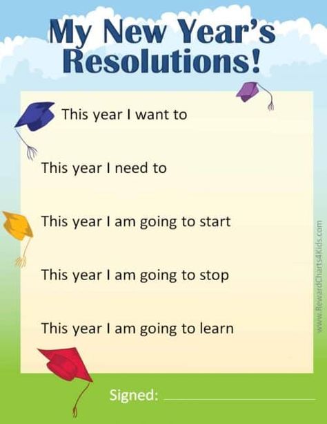 New Years Resolution Kids, Resolutions For Kids, New Years Resolutions Template, New Year Resolution Quotes, New Years Resolution List, Resolution Quotes, Student Images, Resolution List, Behavior Charts