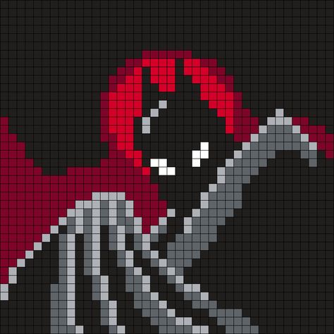 Batman from the Animated Series (40 X 40 Square Grid Pattern) - Perler Bead Pattern by Melissa Pious 40x40 Pixel Art, Pixel Art 40x40 Grid, Perler Bead Grid Patterns, Batman Pixel Art Grid, Marvel Perler Bead Patterns, Batman Grid Pattern, Batman Perler Beads, Batman Alpha Pattern, Dc Perler Beads