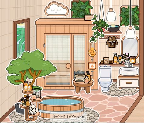 Cloud bathroom 😌 Vacation Pool Villa Toca Boca, Toca Boca Pool Villa House Ideas, Toca Boca Vacation Pool Villa Ideas, Cloud Bathroom, Tiny Characters, Toca Ideas, Spa Ideas, Pool Villa, Room Ideas Aesthetic