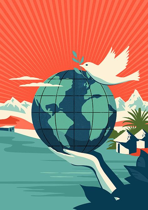 Michael Crampton - Portfolio Update on Behance World Illustration Earth, Earth Travel Illustration, Globe Illustration Vector, Earth Globe Illustration, World Peace Illustration, World Illustration Globe, Globe Graphic Design, World Globe Illustration, Travel Graphic Design