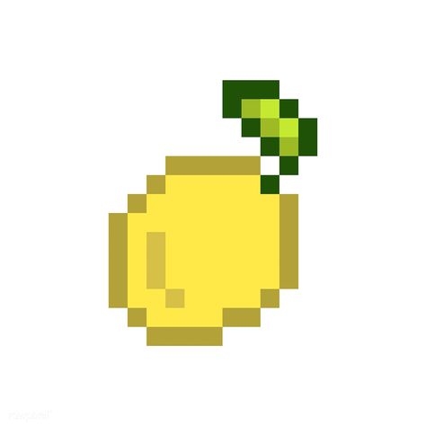 A lemon pixelated fruit graphic | free image by rawpixel.com Lemon Perler Beads, Lemon Pixel Art, Pixel Art Fruit, Pixel Fruit, Fruit Graphic, Diy Pineapple, Pixel Png, Lemon Design, Lemon Art