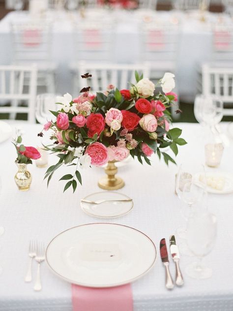 Pink Centerpieces Wedding, Hot Pink Centerpieces, Palm Spring Wedding, Low Wedding Centerpieces, Pink Centerpieces, Table Of Content, Hot Pink Weddings, Amazing Wedding Photos, Spring Wedding Decorations