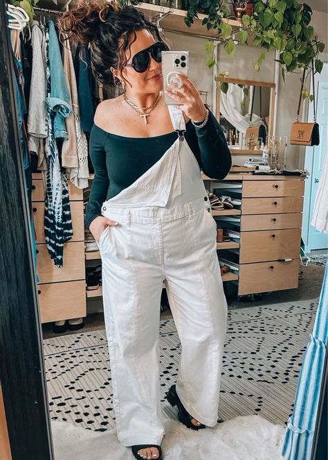 Amazon prime day midsize fashion Amazon overalls sized up to an xxl for loose fit Off the shoulder bodysuit xl #LTKxPrimeDay #LTKsalealert #LTKcurves Amazon Overalls, Apple Body Shape Outfits, Apple Body Shape, Womens Overalls, Outfits Primavera, Inspo Fits, Overalls Denim, Midsize Outfits, Midsize Fashion