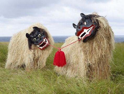 https://i-d.vice.com/en_us/article/insanely-colorful-photos-of-japanese-ritualistic-garments Charles Freger, Colorful Photos, Magazine Japan, Japanese Costume, Dragon Dance, Japanese Folklore, Lion Dance, Scary Monsters, Juxtapoz Magazine