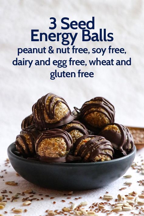 Peanut Free Energy Balls, Nut Free Energy Balls, Seed Energy Balls, Easy Energy Balls, Raw Energy Balls, Nut Free Snacks, Nutrition Business, Energy Bites Healthy, Energy Balls Healthy