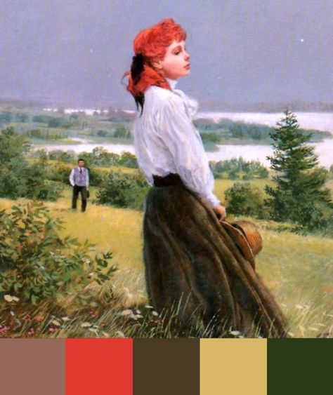 Color palette based on cover art for the book Anne of the Island. Anne Of Green Gables Gilbert, Anne Of The Island, Beatles Art, Gilbert Blythe, Interior Colors, Anne Shirley, Prince Edward Island, Prince Edward, Anne Of Green Gables