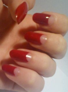 Dita Nails, Vintage Wedding Nails, Half Moon Manicure, Nail Design Glitter, Moon Manicure, Moon Nails, Vintage Nails, Red Nail, Glam Nails