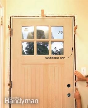 Installing Exterior Door, Prehung Exterior Door, Door Repair, Home Fix, Family Handyman, Replace Door, Diy Home Repair, Door Installation, Home Repairs