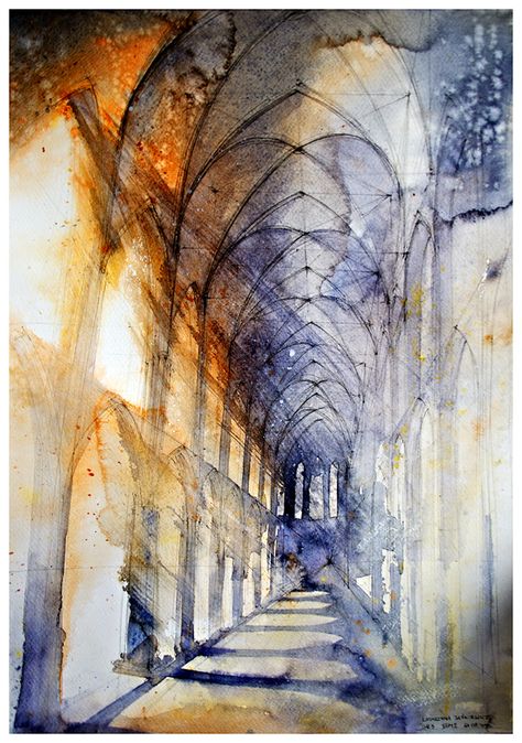 Akwarelka67 - 30 Inspirational Examples of Traditional Paintings Thomas Schaller, Istoria Artei, Watercolor Architecture, Art Aquarelle, Architectural Drawing, 수채화 그림, Lukisan Cat Air, Urban Sketching, Watercolor Inspiration