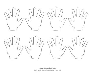 Blank Hand Template - Tim's Printables Free Printable Handprint Template, Hands Template Free Printable, Hand Print Template Free Printable, Handprint Template Free Printable, Free Handprint Printable, Hand Template Free Printable, Blank Hand Template, Hands Template, Helping Hands Craft