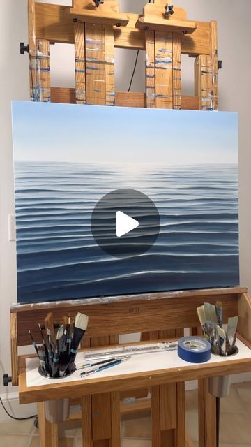 Painting Waves, Ocean Clouds, Ocean Waves Painting, Waves Ocean, Apartment Art, Ocean Sky, Wave Painting, Water Life, Art Ocean