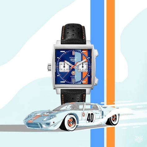 TAG Heuer Monaco Gulf Special Edition 50th Anniversary Limited Edition of 50 Pieces Tag Heur, Mens Watches Classy, Steve Mcqueen Le Mans, Gulf Racing, Tag Heuer Monaco, Watch Winders, Ford Gt40, Amazing Watches, Luxury Timepieces