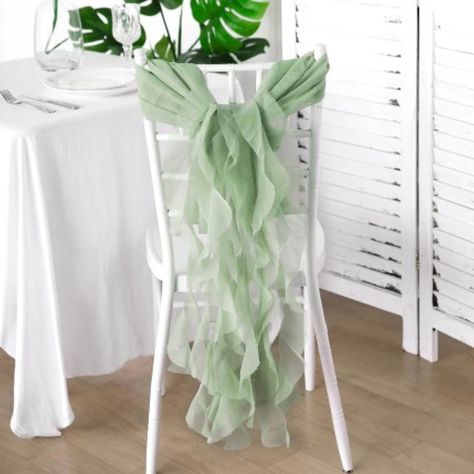 Chair Bows, Curly Willow, Chair Sash, Chair Sashes, Colorful Chairs, Chiffon Material, Wedding Chairs, Chair Decorations, Wedding Supplies