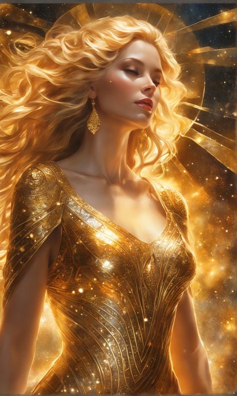 Sun And Moon Costume, Radiant Woman, Fantasy Ball, Greek Goddess Art, Fire Goddess, Fantasy Queen, Ren Faire Costume, Goddess Aesthetic, Sun Aesthetic