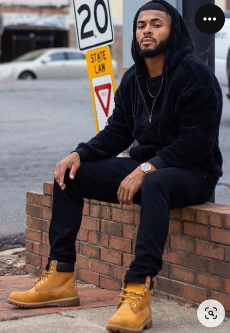 Outfits Con Botas Timberland, Men Aesthetic Outfits, Vision Goals, Timberland Boots Outfit Mens, Hoodie Outfit Men, Timberland Boots Black, Mens Fashion Swag, Dapper Mens Fashion, Hypebeast Fashion