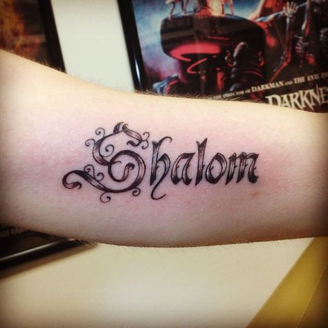 Shalom Tattoo Ideas, Shalom Tattoo, Favorite Tattoos, Tattoo Pictures, Hebrew Language, Cross Tattoo, Word Tattoos, Tattoo Idea, Picture Tattoos