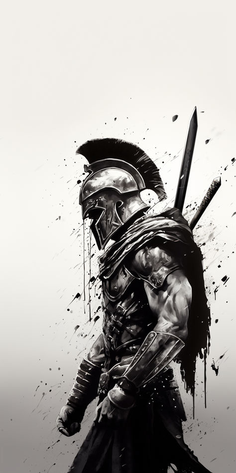 Gladiator Tattoo, Spartan Tattoo, Warrior Drawing, Warrior Concept Art, Samurai Wallpaper, Greek Mythology Tattoos, Warriors Wallpaper, Gym Art, Greek Warrior