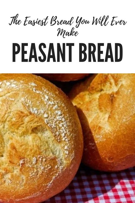 Italian Peasant Bread, Easy No Need Bread, Poor Mans Bread Recipe, Peasant Bread No Knead, Easy Peasant Bread Recipe, Fast Bread Recipes, Bread All Purpose Flour, No Need Bread, Peasant Bread Recipe