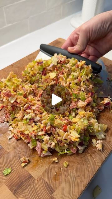 Healthy Chopped Sandwich, Chopped Italian Wrap, Chopped Egg Salad, Chopped Turkey Sandwiches, Chop Salad Sandwich, Chopped Salad Sandwich Recipes, Italian Chopped Salad Sandwich, Salad Sandwich Ideas, Chopped Sandwich Recipe