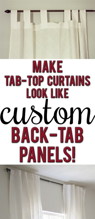 Easy, high-impact update: make your tab-top curtains look custom! So quick and simple! Tab Top Curtains, Tab Curtains, No Sew Curtains, Rod Pocket Curtains, Diy Curtains, Renovation Ideas, Curtain Rod, Curtains Living Room, Household Hacks