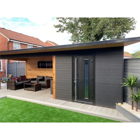 Composite Cladding Exterior Uk, Composite Cladding Exterior, Slatted Wall, Cladding Ideas, Cladding Exterior, Epdm Roofing, Fibre Cement Cladding, Sheet Metal Roofing, Wooden Garden Table