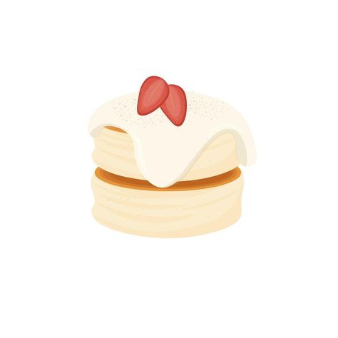 Japanese Souffle Pancake Vector Illustration Logo With Sweet Sauce And Fresh Fruit Pancake Illustration, Souffle Pancake, Egg House, Japan Animation, Souffle Pancakes, Illustration Logo, Wedding People, Sweet Sauce, Cityscape Photos