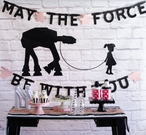 Girls Star Wars Party, Star Wars Themed Birthday Party, Star Wars Baby Shower, Star Wars Nursery, Birthday Party Girl, Star Birthday Party, Princess Star, Girls Birthday Party Themes, Star Wars Princess