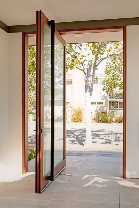 Pivot Doors Entry Exterior Doors, Front Entry Exterior, Pivot Doors Entry, Exterior Kitchen Doors, Commercial Entry Doors, Small House Extensions, Interior Cladding, Leaky Roof, Exterior Doors With Glass