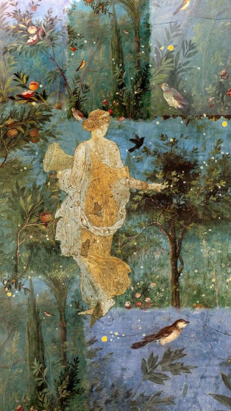 @saaxberg #flora from villa Arianna in Stabiae #pompeii #italy #arthistory #fresco #79ad #garden #orangetrees from #liviashouse in #rome #collageart #aesthetic #thanks @blue2mato ✨✨ Pompeii Aesthetic, Pompeii Italy, Pompeii, Rome Italy, Fresco, Rome, Villa, Italy, Flowers