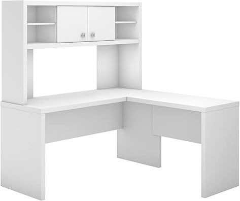 White Desk With Hutch, L Shaped Desk With Hutch, Office Desk With Hutch, Dream Desk, Desk With Hutch, White Desk, Nursery Room Design, Bedroom Desk, Desk Hutch