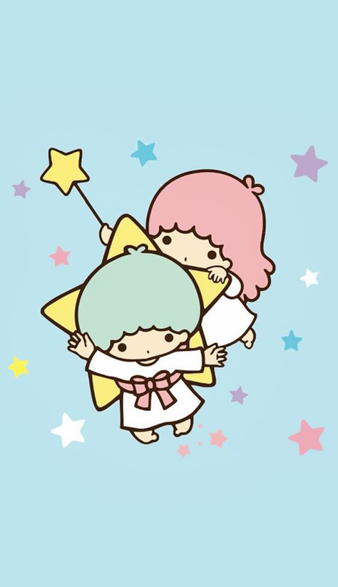 Sanrio Star Twins, Star Twins, Sanrio Wallpapers, Hello Sanrio, Iphone Lockscreen Wallpaper, Kitty Images, Hello Kitty Characters, Disney Phone Wallpaper, Kitty Drawing