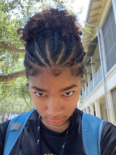 Partly Braided Hairstyles, Curly Game Day Hair, Sports Hairstyles Black Hair, Game Day Hairstyles Volleyball Curly Hair, Football Game Hairstyles Curly Hair, Volleyball Hairstyles For Short Curly Hair, Curly Game Day Hairstyles, Curly Hair Soccer Hairstyles, Basketball Hairstyles Black Women