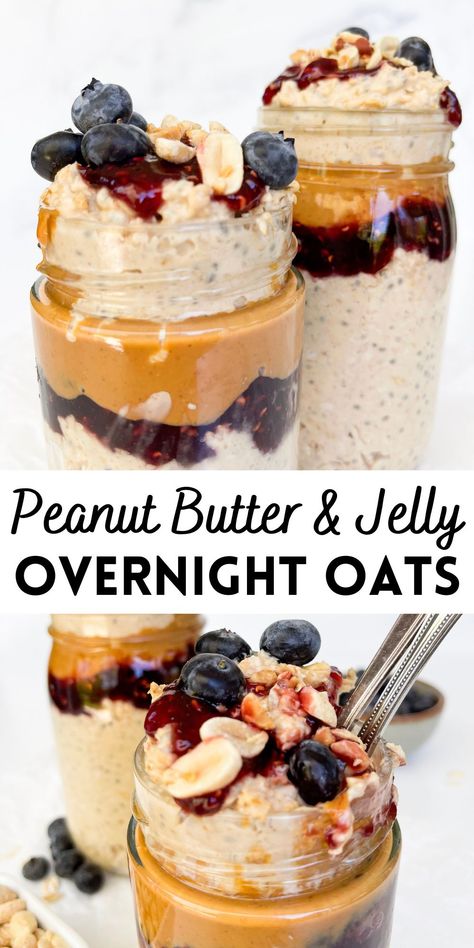 Pudding Oats, Overnight Oats Recipe Easy, Best Overnight Oats Recipe, Chia Puding, Oat Recipes Healthy, Overnight Oats Recipe Healthy, Overnight Oats Healthy, Overnight Oatmeal, Peanut Butter And Jelly