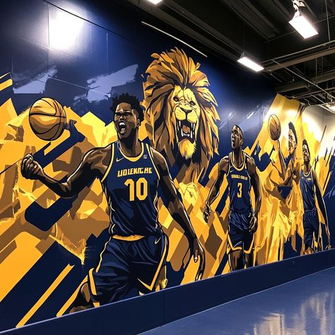 Basketball Mural, Basketball, Mural, Sports