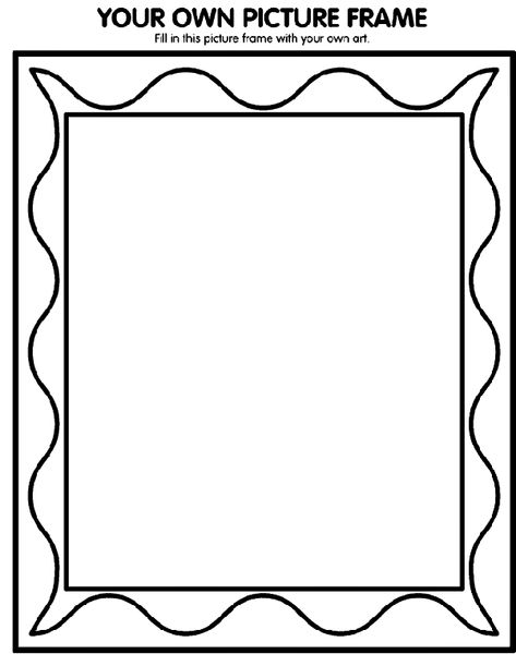 printable picture frames templates | Your Own Picture Frame coloring page Picture Frame Coloring Page, Printable Picture Frames, Frame Coloring Pages, Picture Frame Printable, Picture Frame Template, Kids Picture Frames, Paper Picture Frames, Printable Frames, Doodle Frame