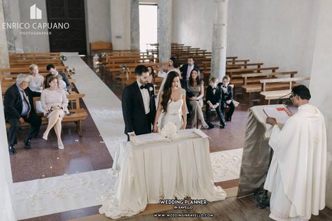 Catholic | Wedding | Ravello | Itay | Church Small Catholic Wedding, Church Wedding Ideas, Intimate Church Wedding, Small Church Wedding, Small Church Weddings, Church Wedding Photography, Catholic Marriage, Church Wedding Dress, Catholic Wedding Ceremony