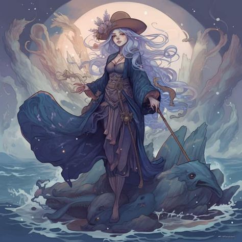 After watching Ursula in the Little Mermaid, you might be wondering what is a sea witch? Here's an explanation, plus some signs you might be one. Dnd Sea Witch, Ocean Witch Art, Water Witch Character Design, Sea Witch Character Design, Sea Witch Art, Ursula Art, Ttrpg Ideas, Spell Ideas, Witch Mermaid