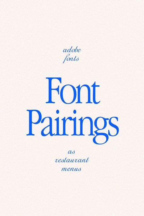 Here are some font pairings as menus, free on Adobe fonts!
1. Header - Alverata Medium, Body - Europa Bold & Medium
2. Header - Rizado, Body - Korolev Light
3. Header - Sofia Pro Semibold, Body - Geller Text Light
4. Header - Mono45 Headline Regular, Body - Input Mono Bold & Regular Font Pairing Adobe Fonts, Fonts And Typography, Graphic Fonts Typography, Font Pairing Adobe, Adobe Fonts Pairing, Brand Font Ideas, Free Graphic Design Resources, Font Pairings Adobe, 2024 Font Design