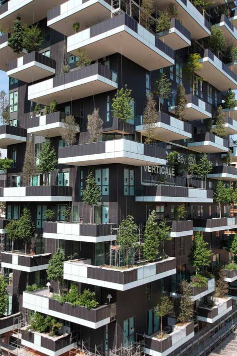 Bosco Verticale : discover this amazing Vertical Forest in Milan #travel #travelphoto #travelidea #travelstyle traveltips #traveldeals #milan Green Building Architecture, Vertical Forest, Eco Buildings, Green Facade, Eco Architecture, Modern Architecture Building, Apartment Architecture, Green Architecture, Amazing Buildings