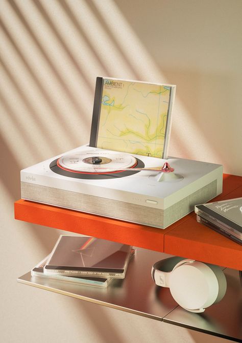 CD Playing Turntable Pairs Analog Aesthetics With Digital Fidelity Turn Table Vinyl, Generation Z, Toned Arms, Compact Disc, Cd Player, Record Player, Youtube Music, Design Milk, Red Dots