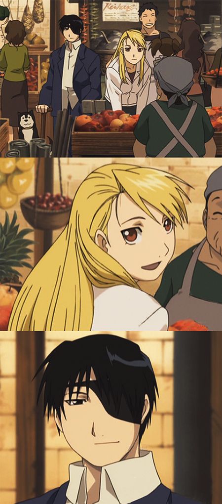 Roy Mustang x Riza Hawkeye | Royai | Fullmetal Alchemist 2003 Fmab Roy Mustang, Riza Hawkeye And Roy Mustang, Roy Mustang Riza Hawkeye, Riza X Roy Mustang, Roy X Riza Pregnant, Roy Mustang Blind, Riza X Mustang, Fma Roy X Riza, Fullmetal Alchemist Roy X Riza