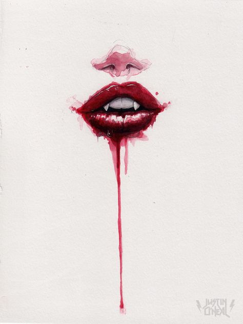 Vampire Drawings, Blood Art, Vampire Art, Dark Art Drawings, Sketchbook Art Inspiration, Cool Art Drawings, Art Inspiration Drawing, A Drawing, Art Drawings Sketches