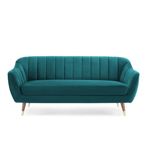 Everly Quinn Gerda 72.44'' Velvet Flared Arm Sofa | Wayfair Sofa Couch Design, Couch Styling, Reception Sofa, Taking A Nap, Couch Design, Sofa Fabric, Living Room Sofa Design, Elegant Sofa, Single Sofa