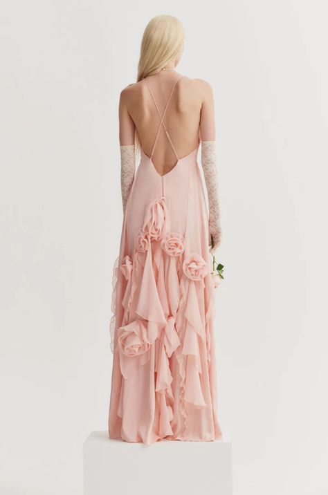 Pink Gown, Back Skirt, Angel Dress, Pink Gowns, Lemon Dress, Satin Gown, For Love & Lemons, Love And Lemons, Bridal Dress