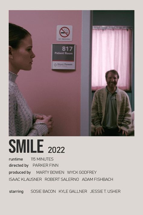 Movies To Watch Horror, Smile Movie Poster, Film Checklist, Smile Movie, Horror Movies To Watch, Horror Movies List, Perfect Movie Night, Netflix Movies To Watch, Film Posters Minimalist