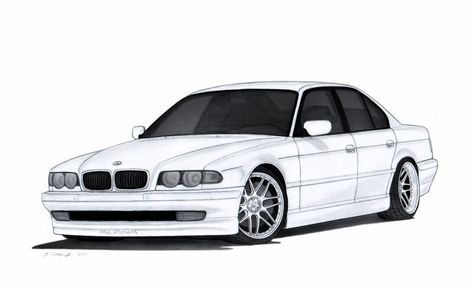 BMW 740i E38 Drawing by Vertualissimo.deviantart.com on @DeviantArt Bmw 740i E38, Car Drawing Easy, Bmw 740, Bmw 740i, Bmw Art, Bmw E38, Cool Car Drawings, Kid Friendly Travel Destinations, Bmw 7 Series