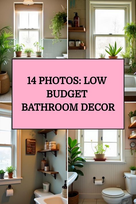 14 Photos: Low Budget Bathroom Decor Bathroom Dish Decor, Thrifted Bathroom Decor, Low Budget Bathroom, Fairytale Bathroom, Trendy Mirrors, Elegant Shower Curtains, Rental Bathroom, Bathroom Decor Colors, Boho Bathroom Decor