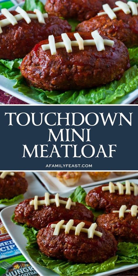 Football Sunday Food, Family Feast Recipes, Mini Meatloaf Recipes, Gameday Party, Buffalo Chicken Bites, Mini Meatloaf, Meatloaf Dinner, Mini Meatloafs, Recipes Appetizers And Snacks