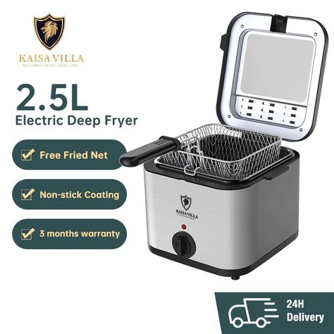 Kaisa Villa deep fryer 2.5L electric fryer french fries frying pan electric deep fryer Deep Frier, Electric Fryer, Electric Deep Fryer, Deep Fryer, Order Here, French Fries, Frying Pan, Frying, Villa