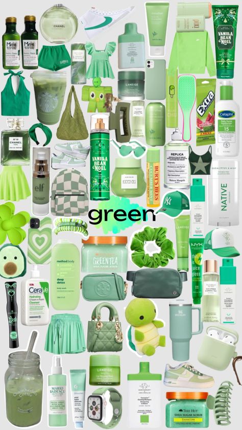 *’green’* 💚 #like #green #preppy Green Girly Things, Green Wishlist, Green Gift Ideas, Preppy Green, Preppy Shuffles, Green Preppy, Preppy Skincare, Dream Things, Preppy Gifts